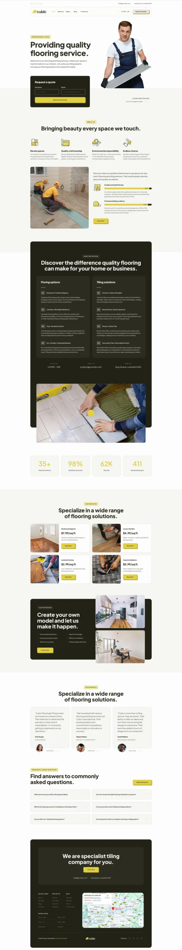 Cubic - Flooring & Tiling Services Website Design Package