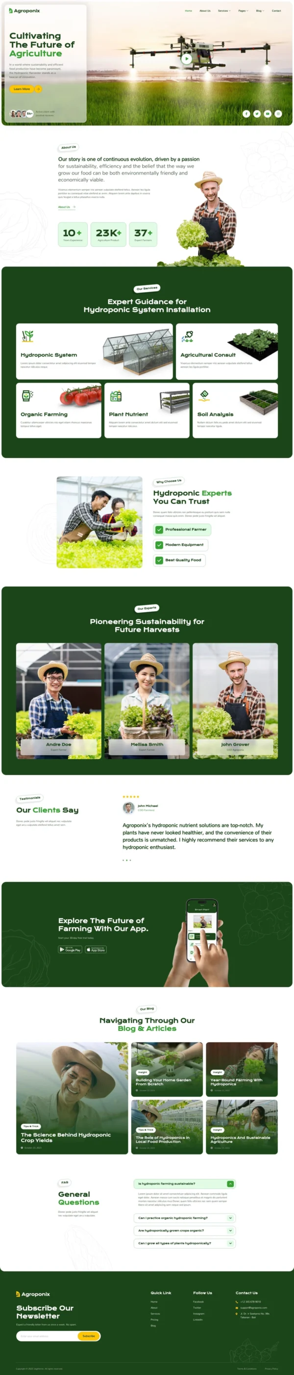 Agroponix – Hydroponic & Agriculture Website Design Package