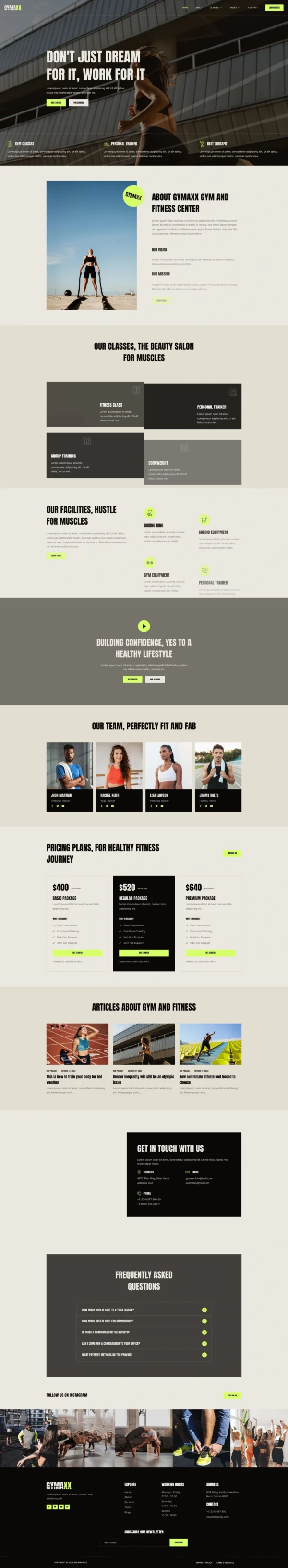 Gymaxx - Gym & Fitness Center Website Design Package