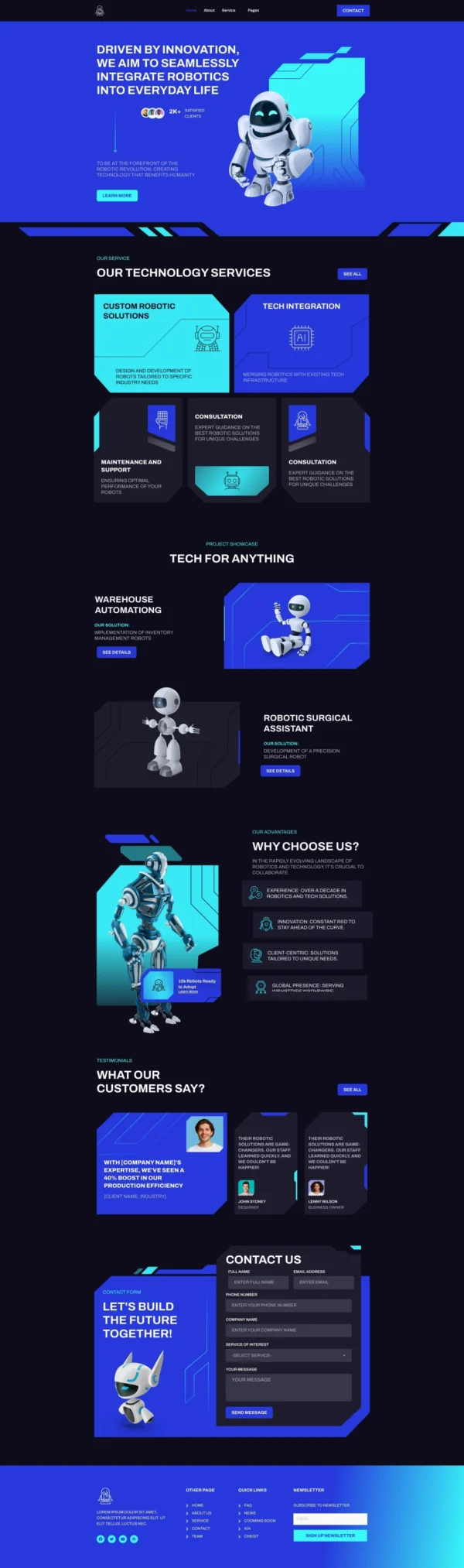 Teknobot - AI & Robotics Website Design Package