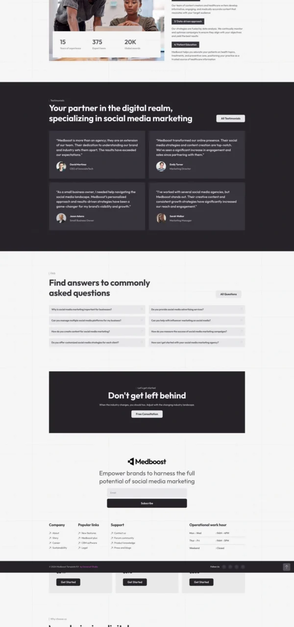 Medboost - Social Media Marketing Agency Website Design Package