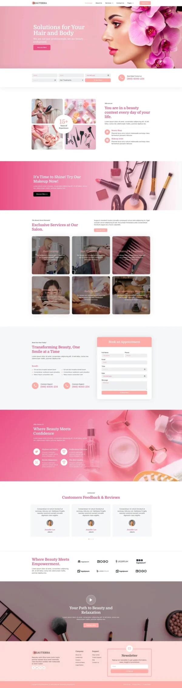 Beauterra - Makeup Artist & Beauty Salon Website Design Package