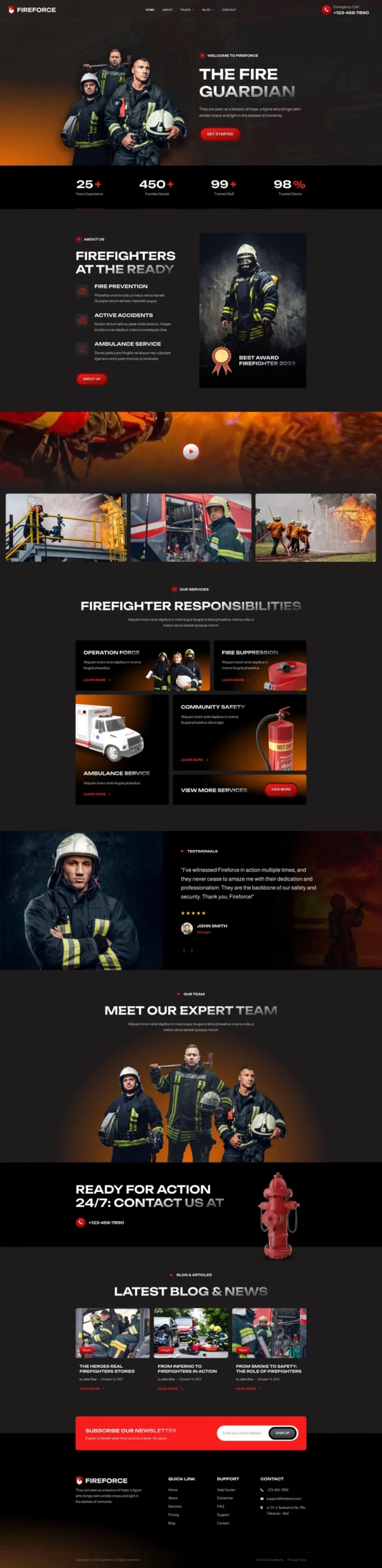 Fireforce – Firefighter & Fire Department Website Design Package