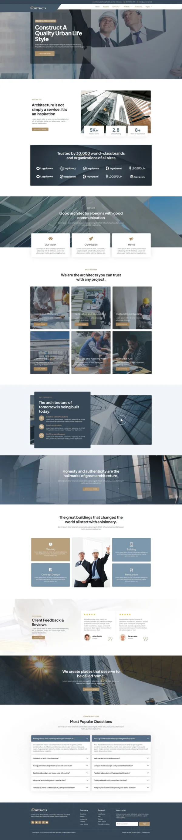 Constructa - Construction & Building Website Design Package