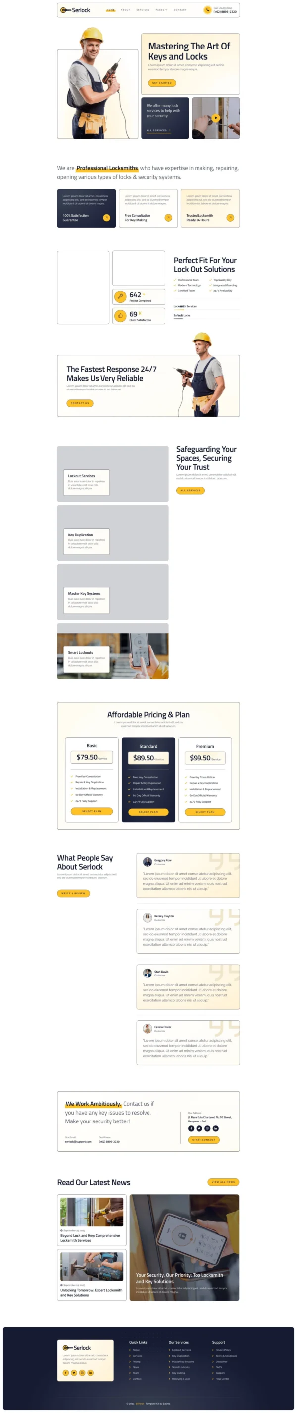 Serlock – Key Maker & Locksmith Service Website Design Package