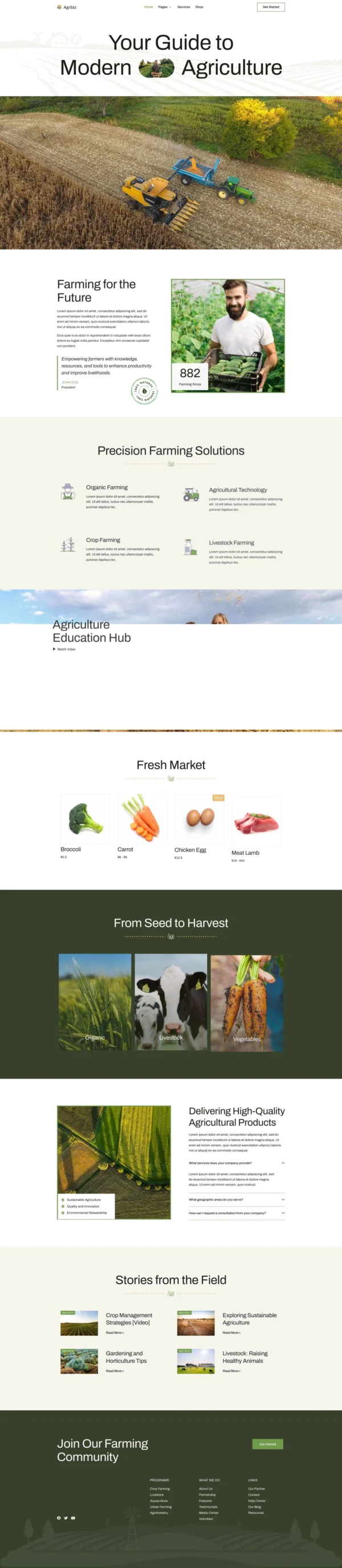 Agribiz - Agriculture & Organic Farm Website Design Package