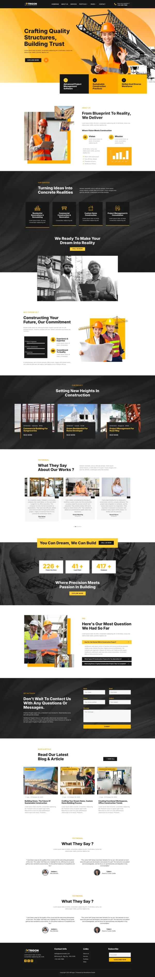 Trigon - Construction Website Design Package