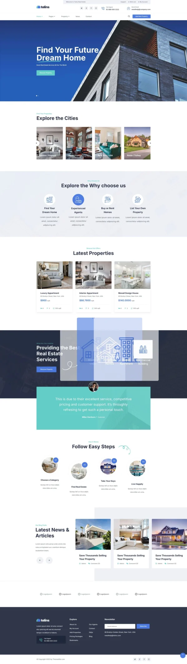 Tolips - Real Estate Business Website Design Package