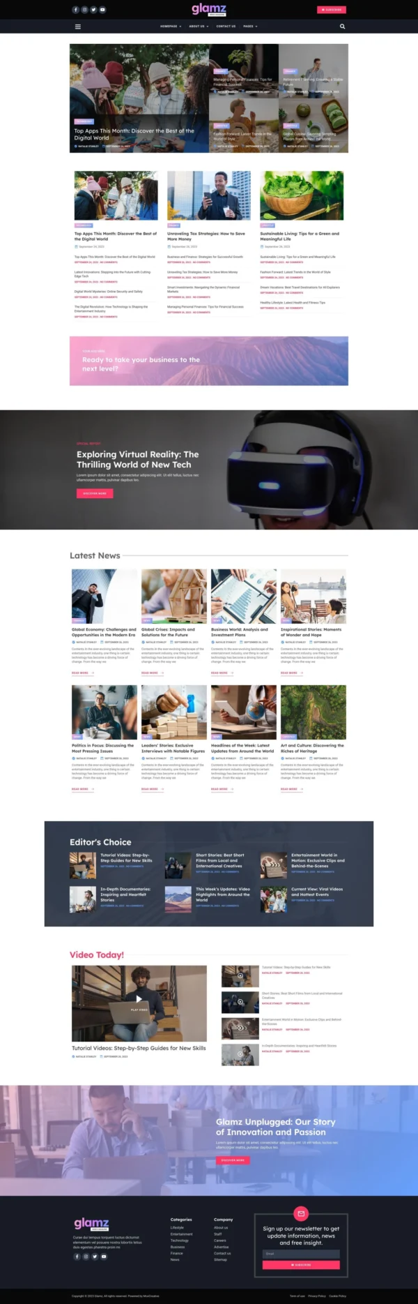 Glamz - News & Magazine Website Design Package