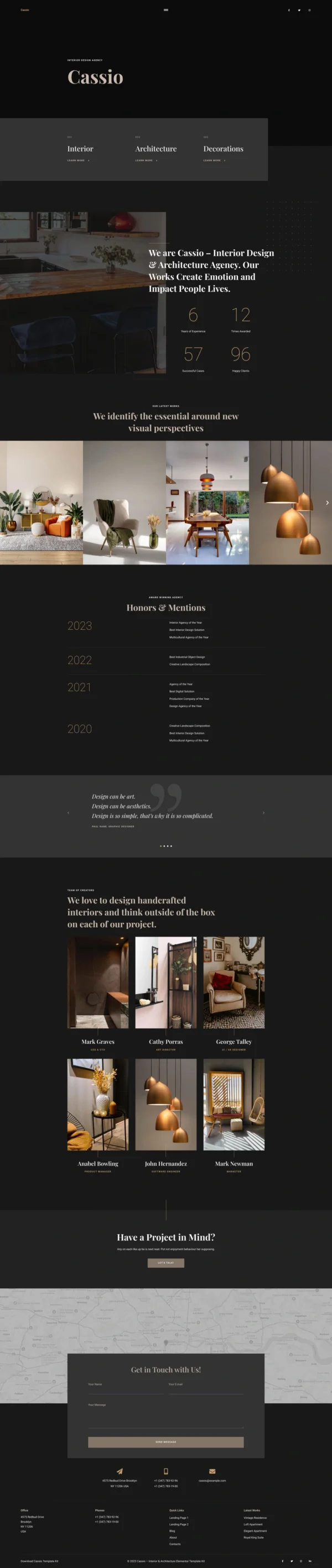 Cassio - Interior & Architecture Website Design Package