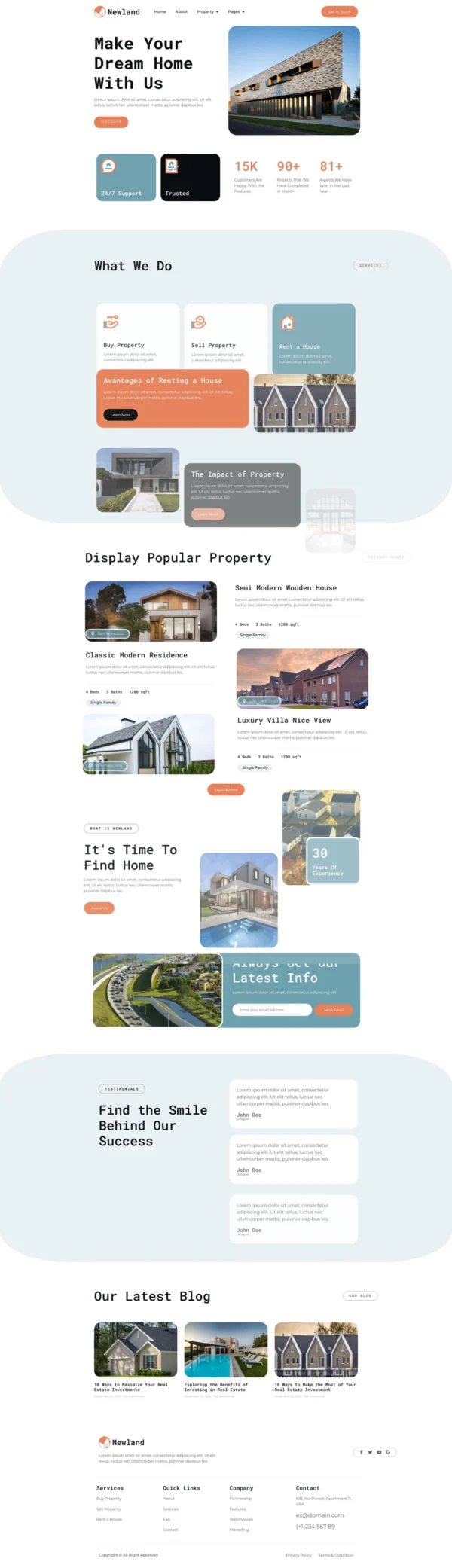 Newland - Real Estate Website Design Package