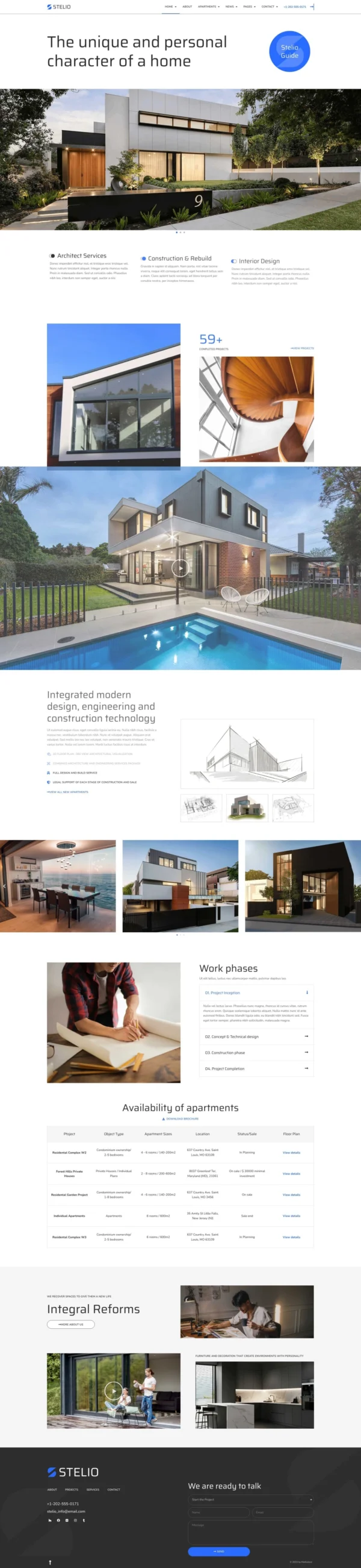 Stelio – Architects & Construction Company Website Design Package