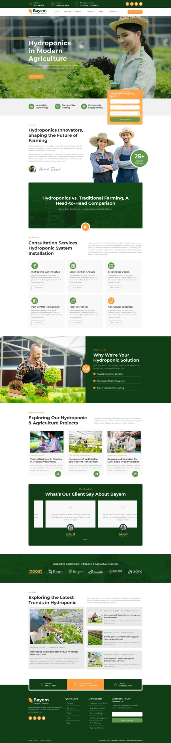 Bayem - Hydroponic & Agriculture Website Design Package