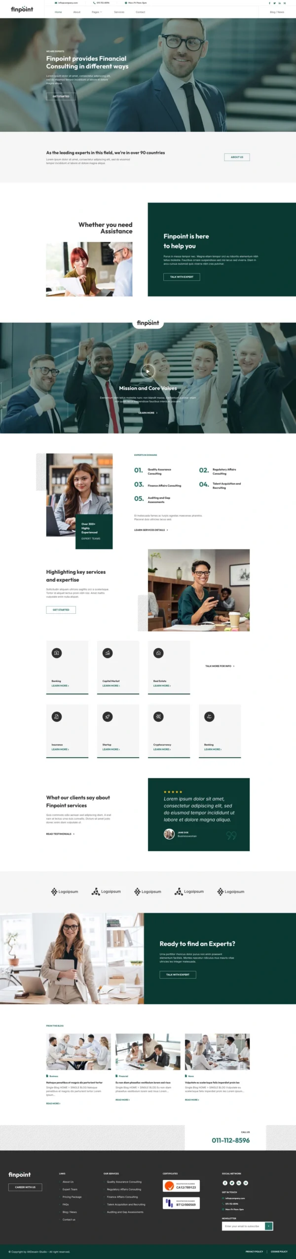 Finpoint - Financial Consulting Website Design Package