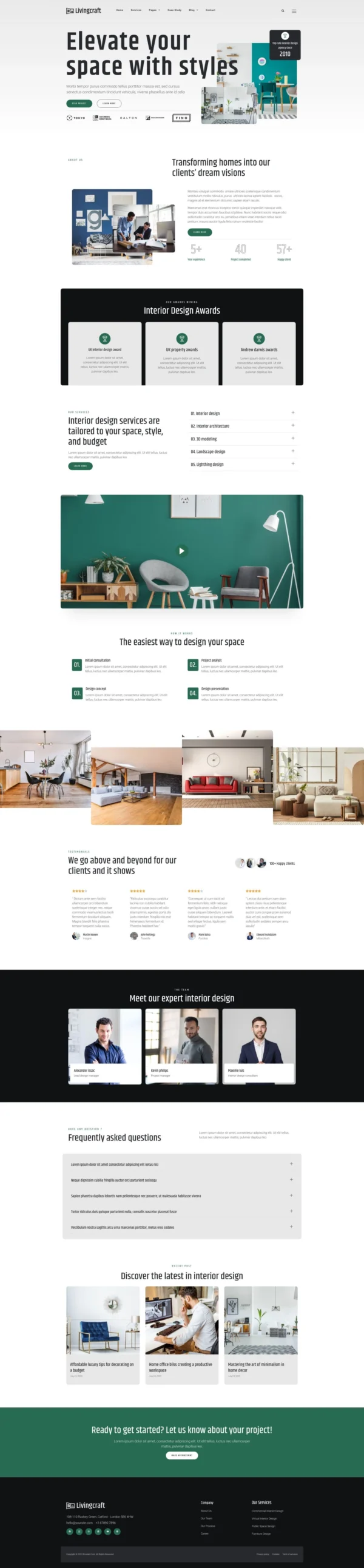 Livingcraft - Interior Design Services Website Design Package