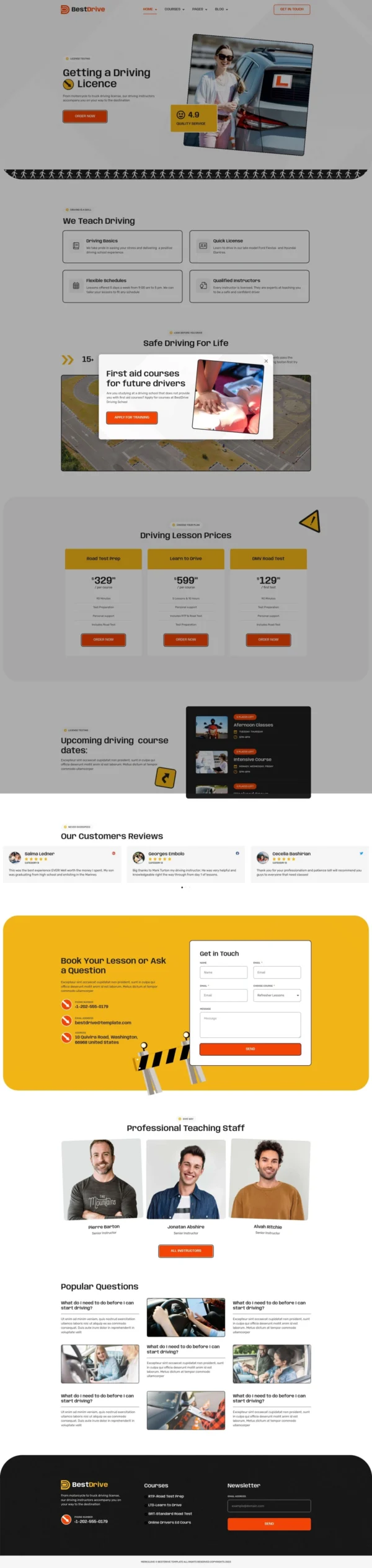 BestDrive – Driving School Website Design Package