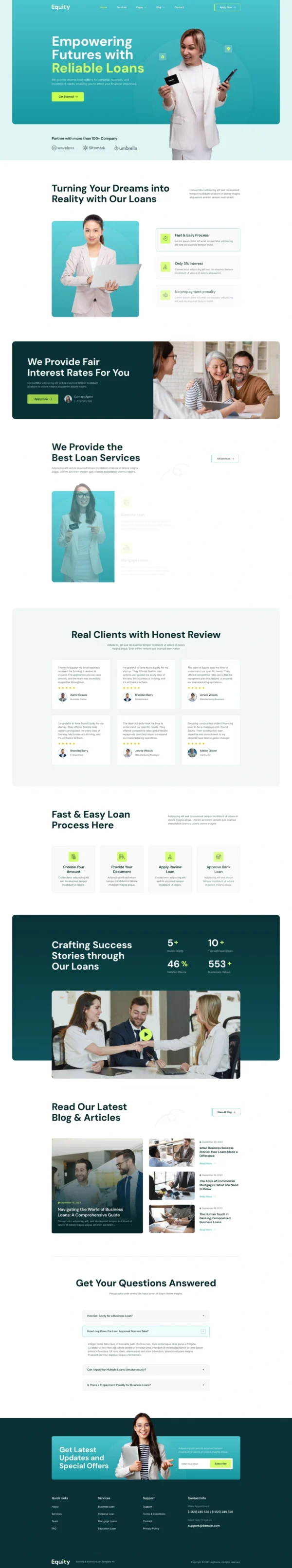 Equity – Banking & Business Loan Website Design Package