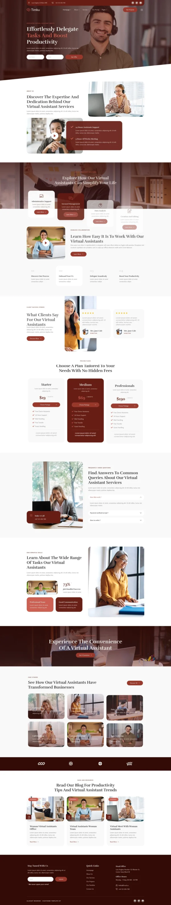 Timku - Virtual Assistant Business Website Design Package