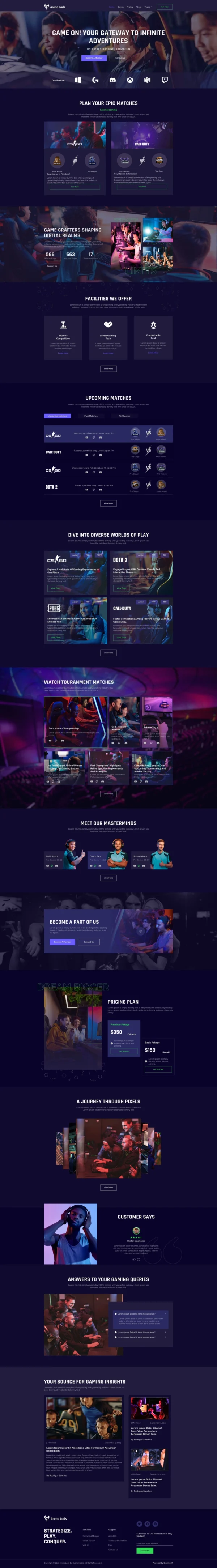 Arena Lads - Esports & Gaming Website Design Package