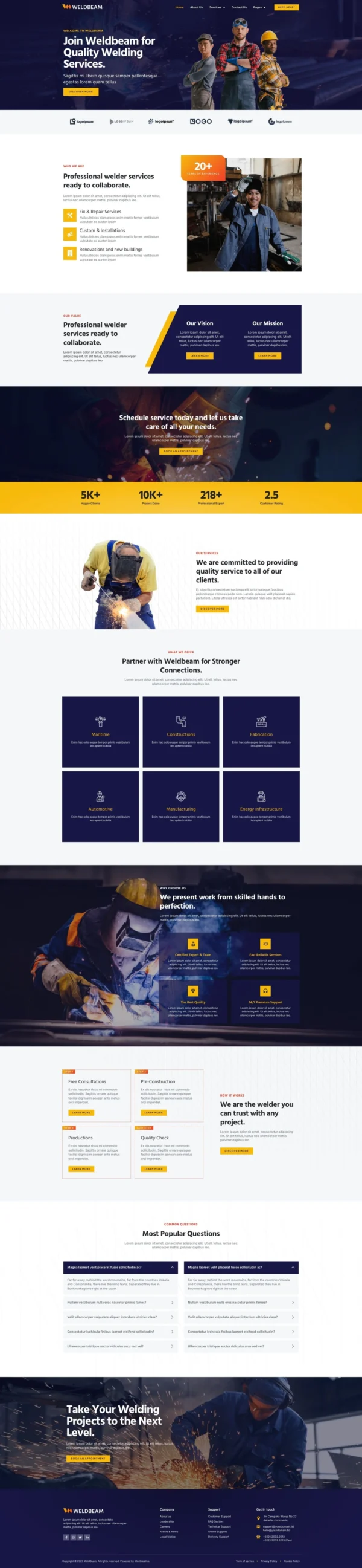 WeldBeam - Welding Services & Industrial Website Design Package