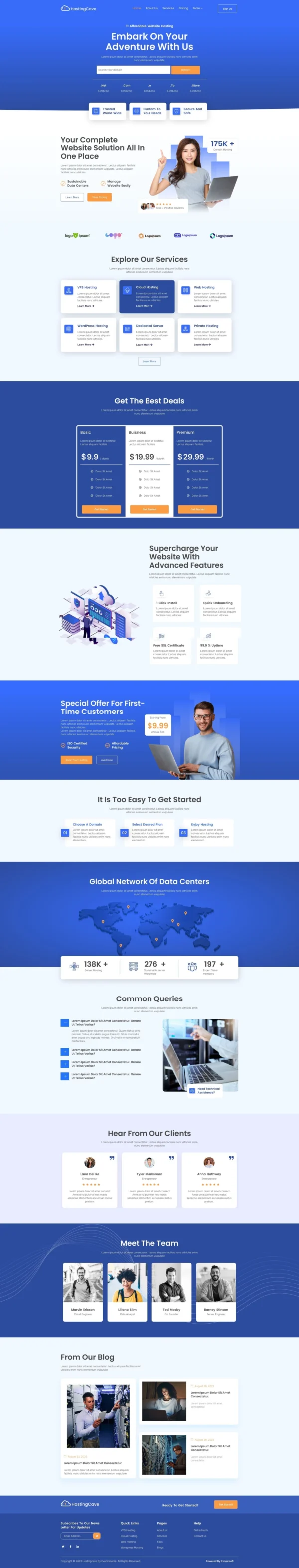 Hostingcave - Web Hosting Services Website Design Package