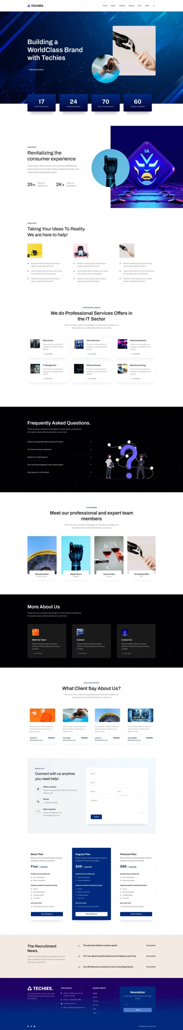 Techies - Technology Branding Agency Website Design Package