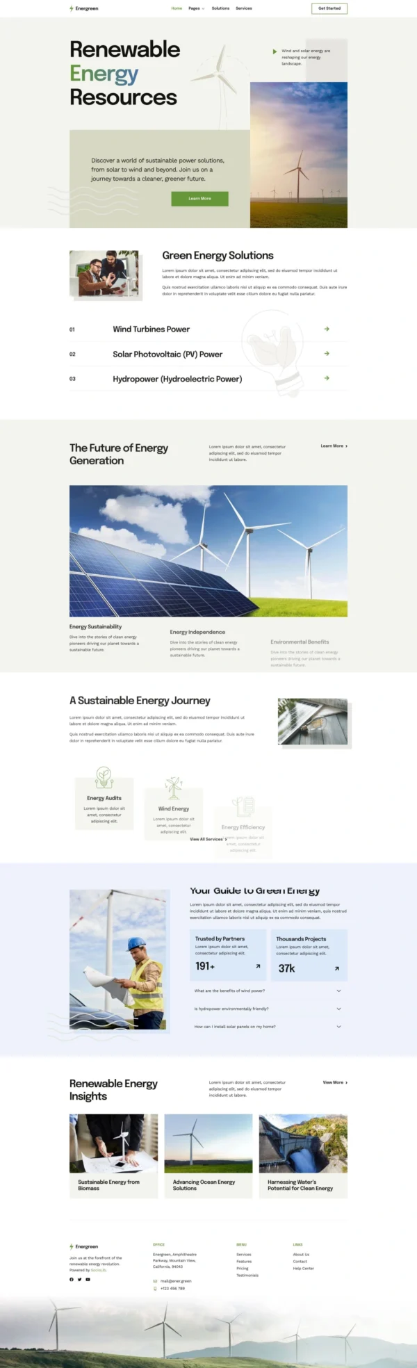 Energreen - Renewable Energy & Solar Panel Website Design Package