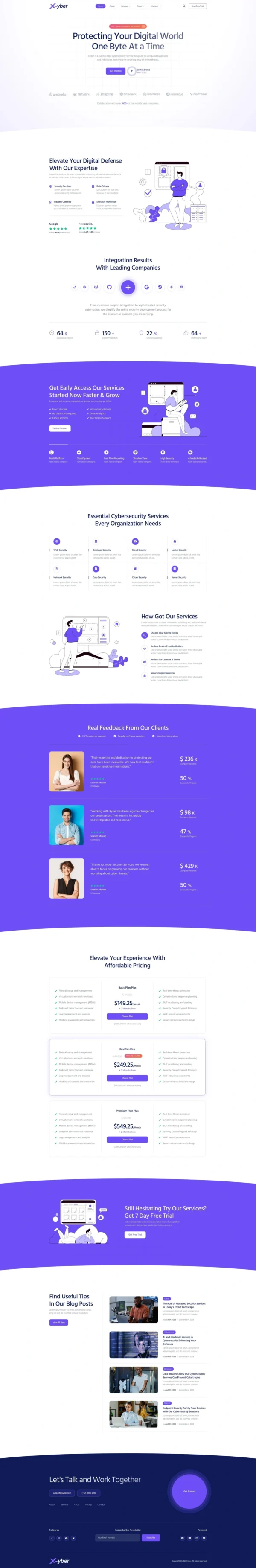 Xyber – Cybersecurity Agency & IT Security Website Design Package