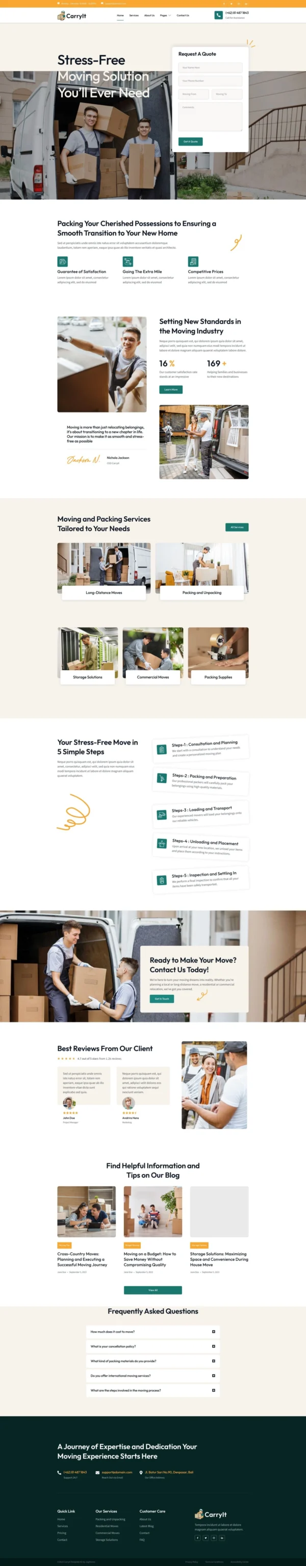 CarryIt – Moving & Logistics Company Website Design Package