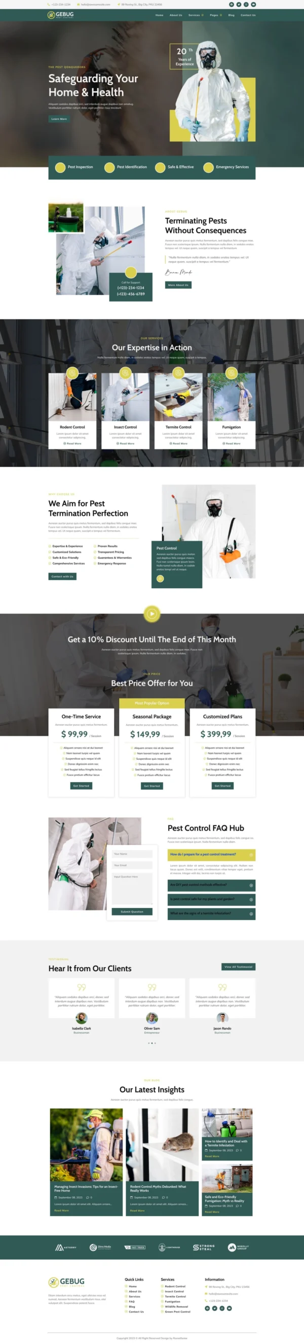 Gebug - Pest Control Service Website Design Package