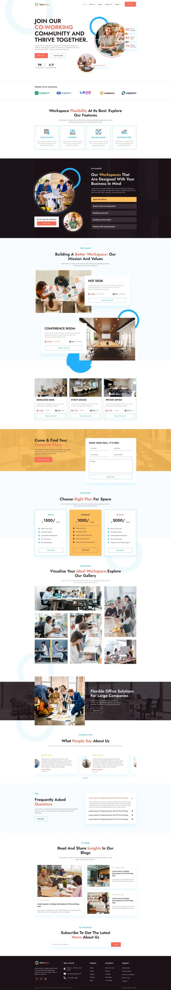 Deskmates - Coworking Space Website Design Package