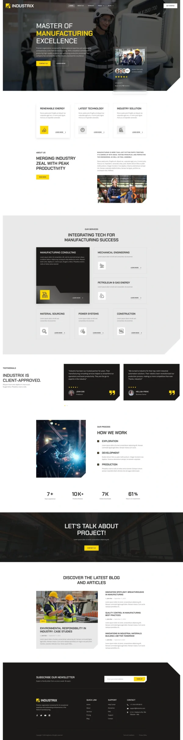 Industrix – Manufacturing & Industrial Website Design Package