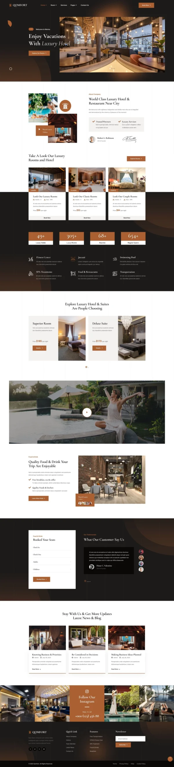 Qomfort - Hotel Booking Website Design Package