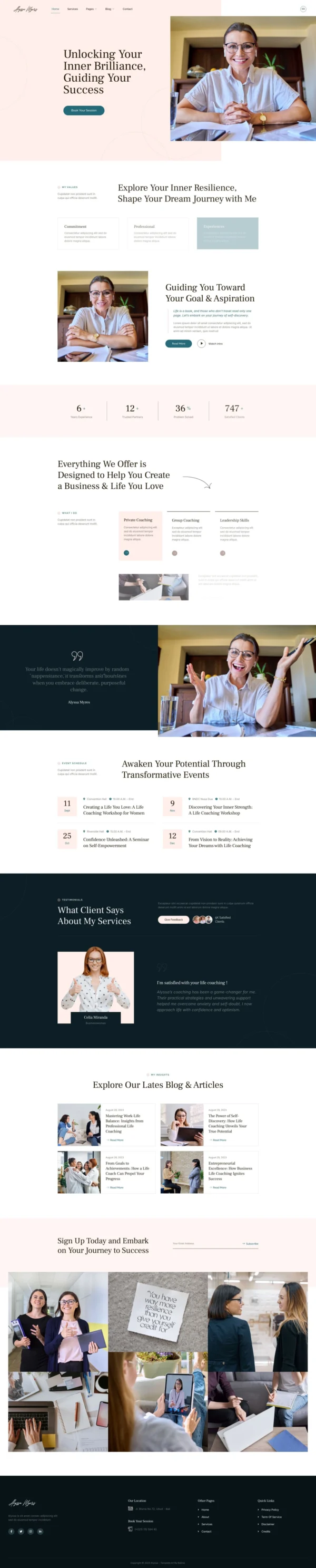 Alyssa – Feminine Life Coach & Motivational Speaker Website Design Package