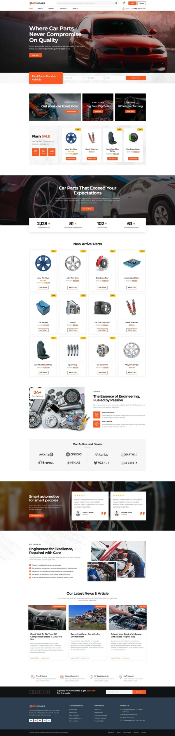 OtoPlaza - Auto Parts Store & Accessories Website Design Package
