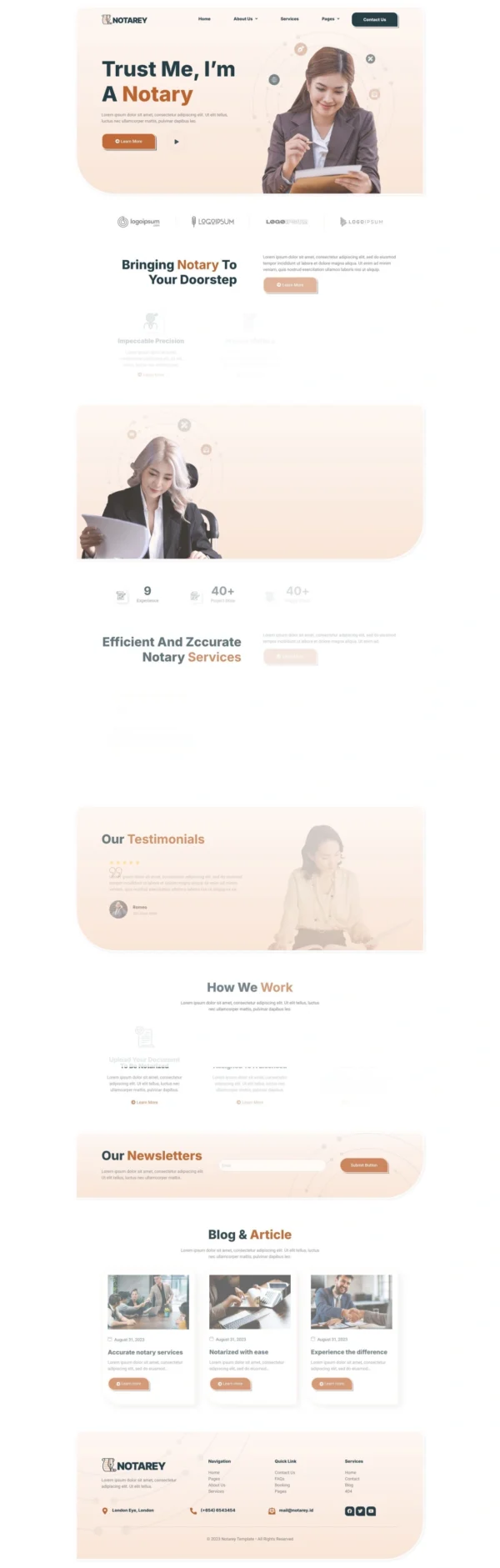 Notarey - Notary Public & Legal Services Website Design Package