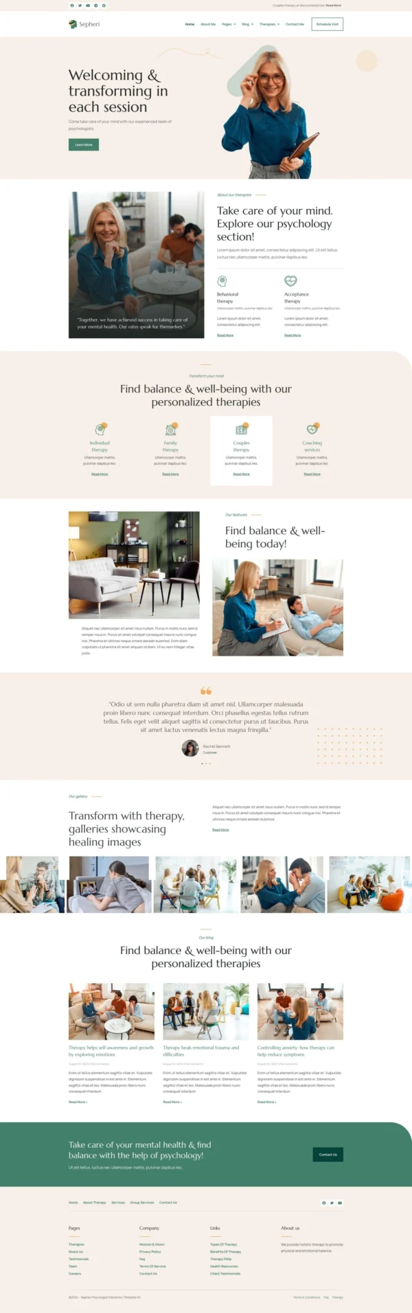 Sepheri - Psychologist Website Design Package