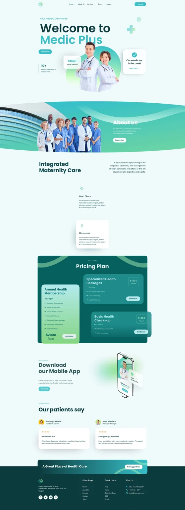 Mediok - Medical Website Design Package