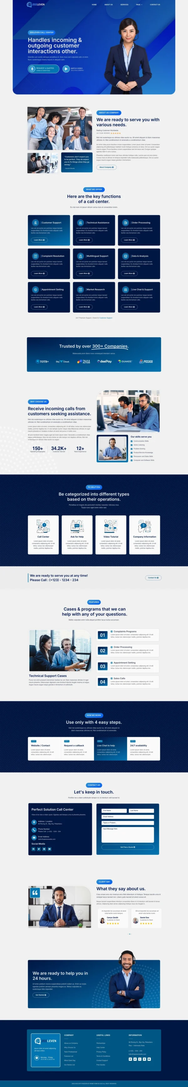 Zeeleven - Call Center & Support Company Website Design Package