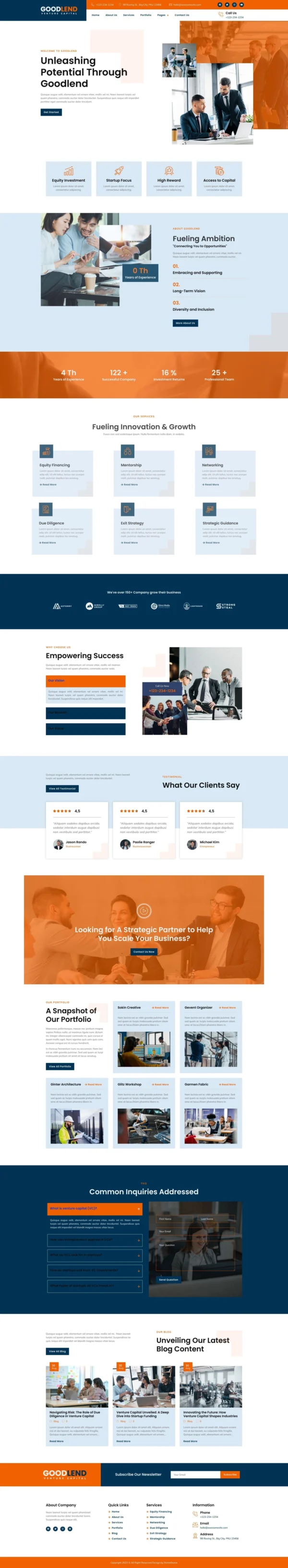 Goodlend - Venture Capital & Investment Website Design Package