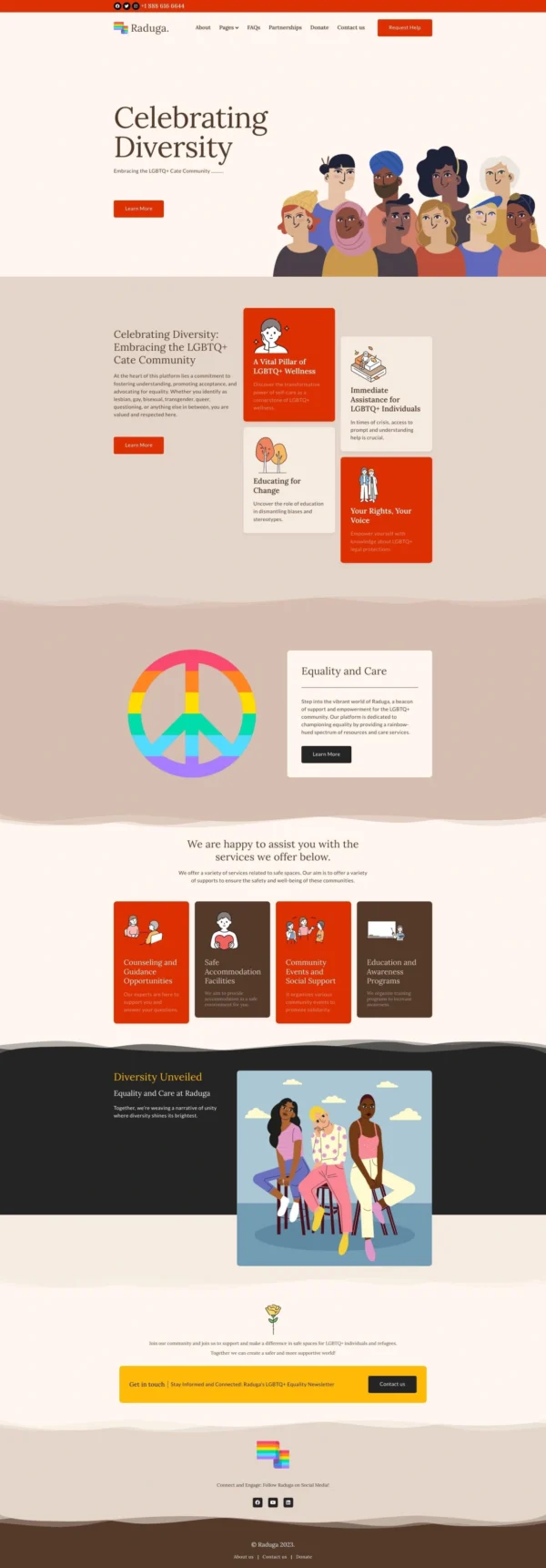 Raduga - LGBTQI+ Care Community Website Design Package