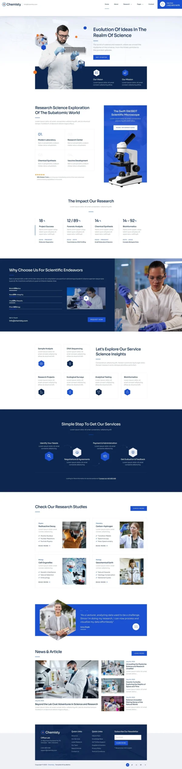 Chemisty – Science Research & Laboratory Website Design Package