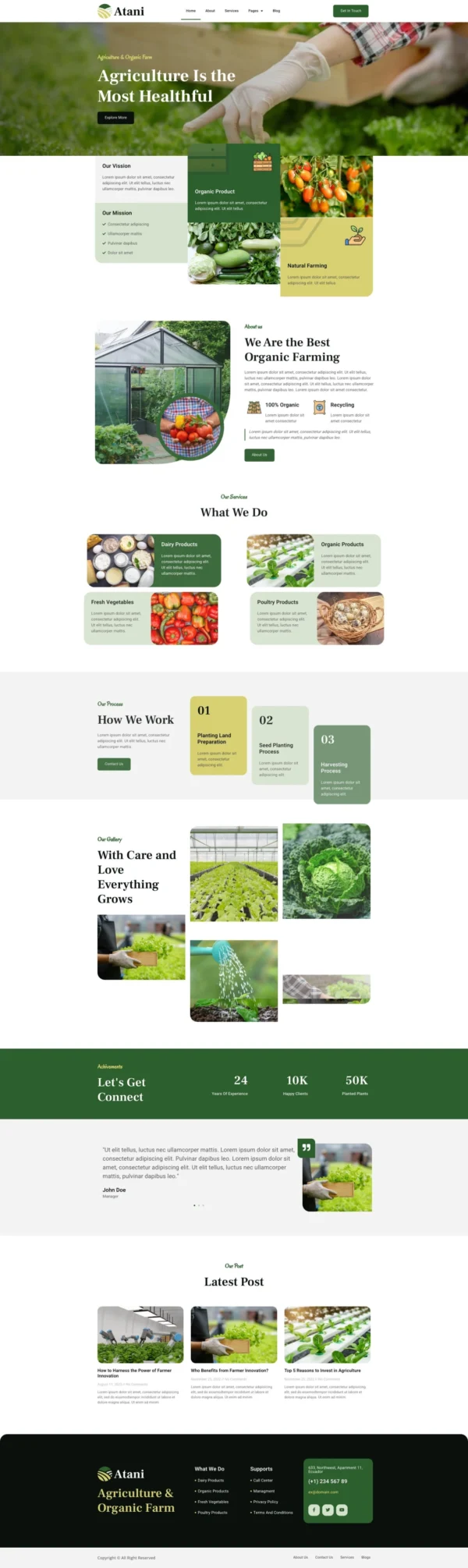 Atani - Agriculture & Organic Farm Website Design Package