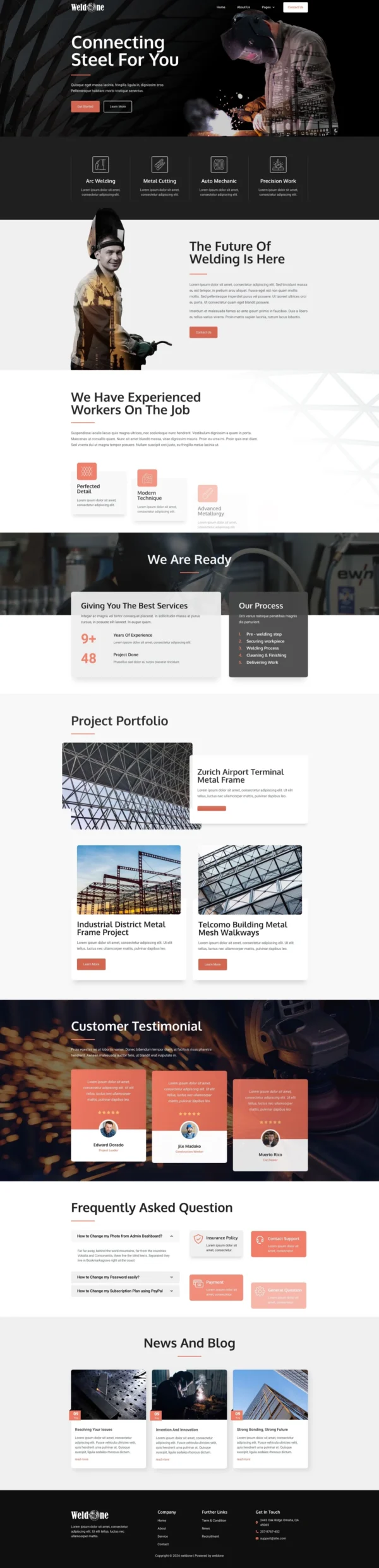 Weldone - Welding Service Website Design Package