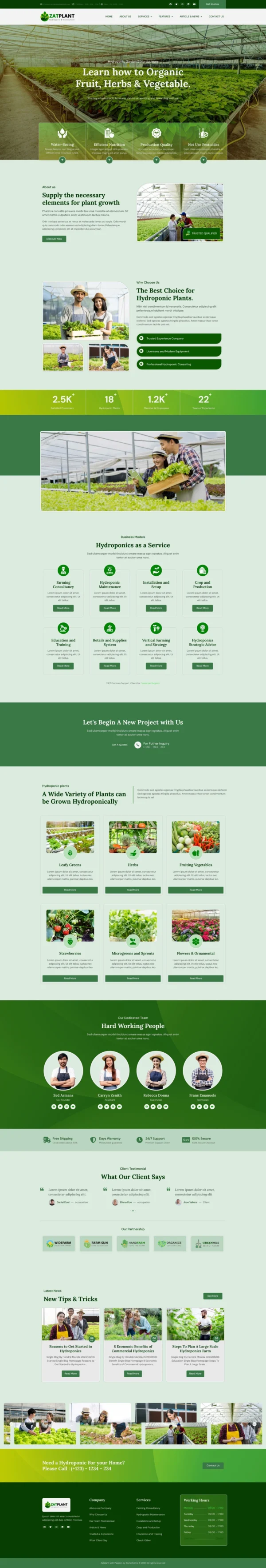 Zatplant - Hydroponic Garden and Horticulture Website Design Package