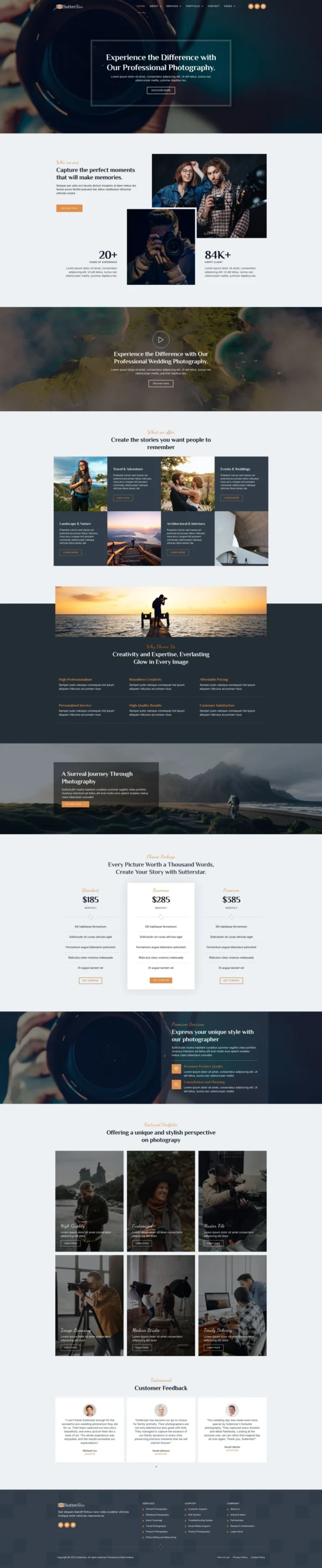 SutterStar - Photography Services & Portfolio Website Design Package