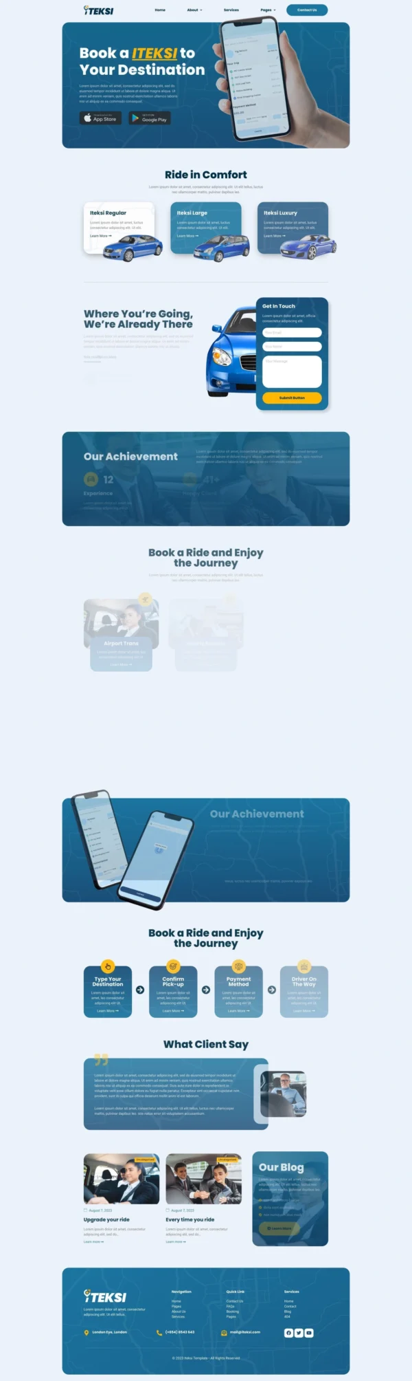 Iteksi - Transport Company & Taxi App Website Design Package