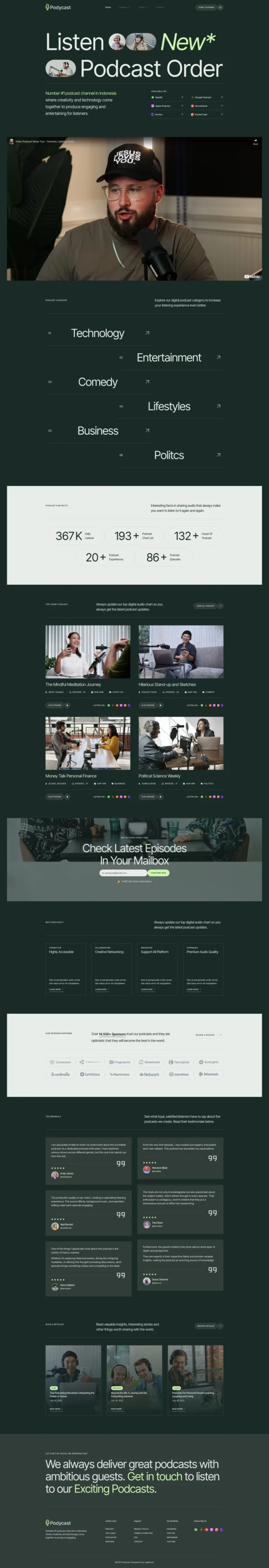 Podycast – Podcast & Audio Streaming Website Design Package