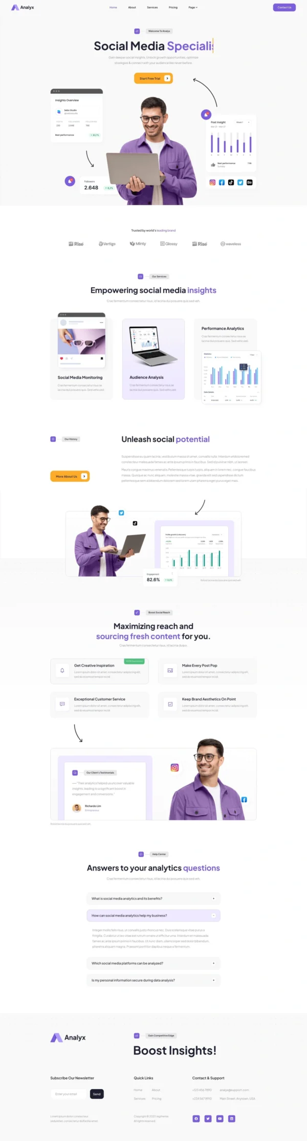 Analyx – Social Media Analytics & SaaS Company Website Design Package