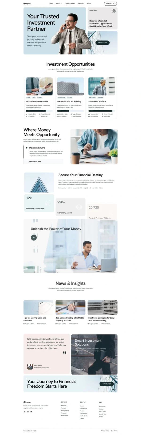 Impact - Investment & Business Opportunities Website Design Package